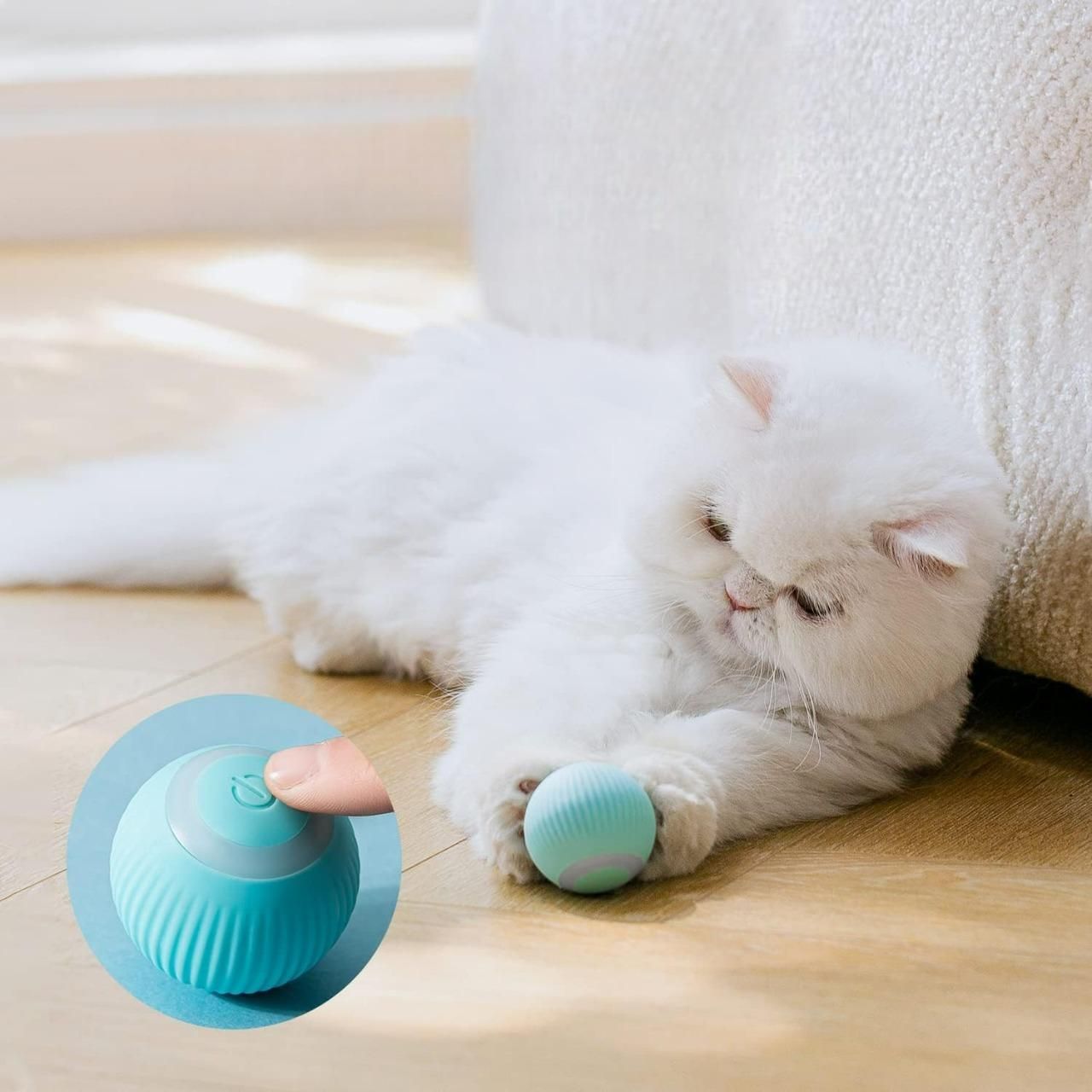 Rotating Cat Toy Ball, Interactive Cat Toys Rechargeable Rotating Ball with LED - Your Pawfect World