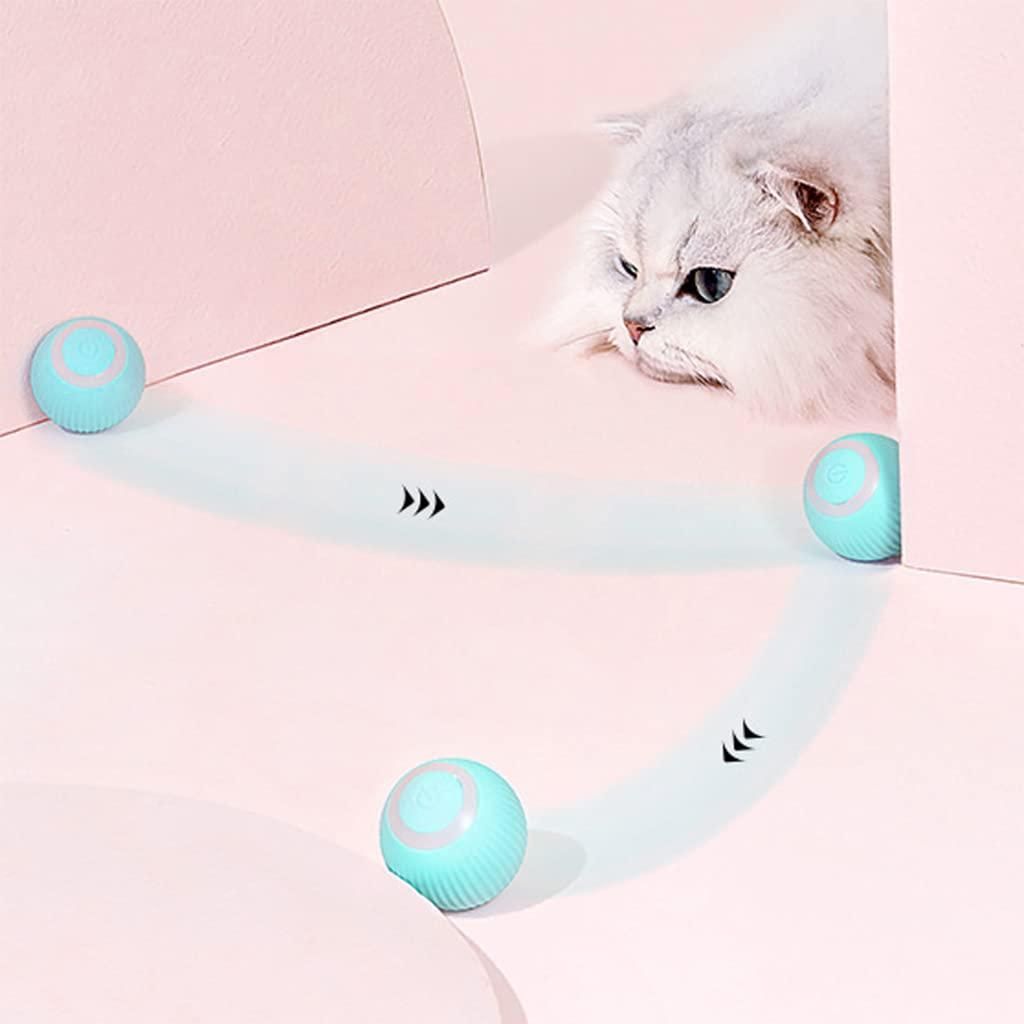 Rotating Cat Toy Ball, Interactive Cat Toys Rechargeable Rotating Ball with LED - Your Pawfect World