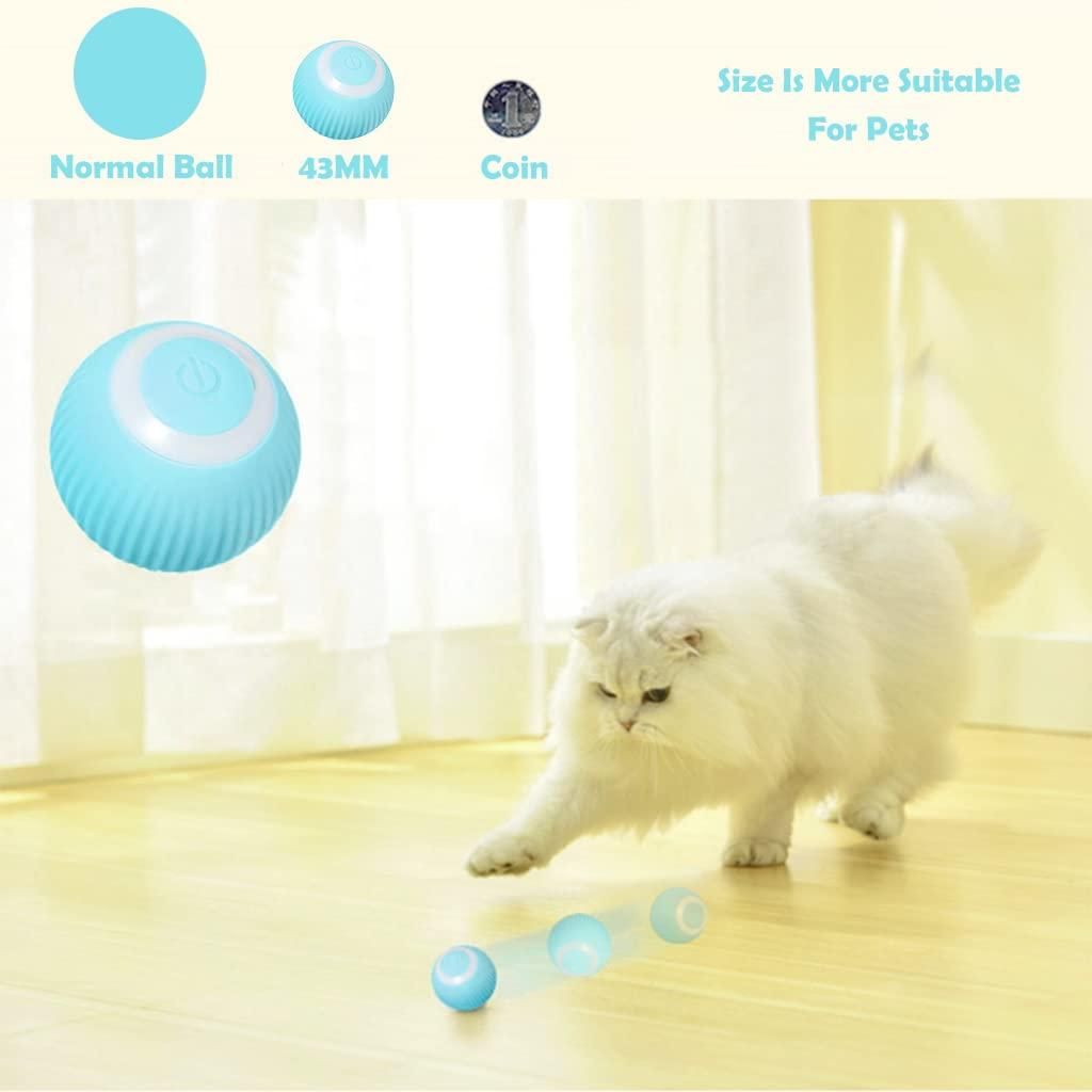 Rotating Cat Toy Ball, Interactive Cat Toys Rechargeable Rotating Ball with LED - Your Pawfect World