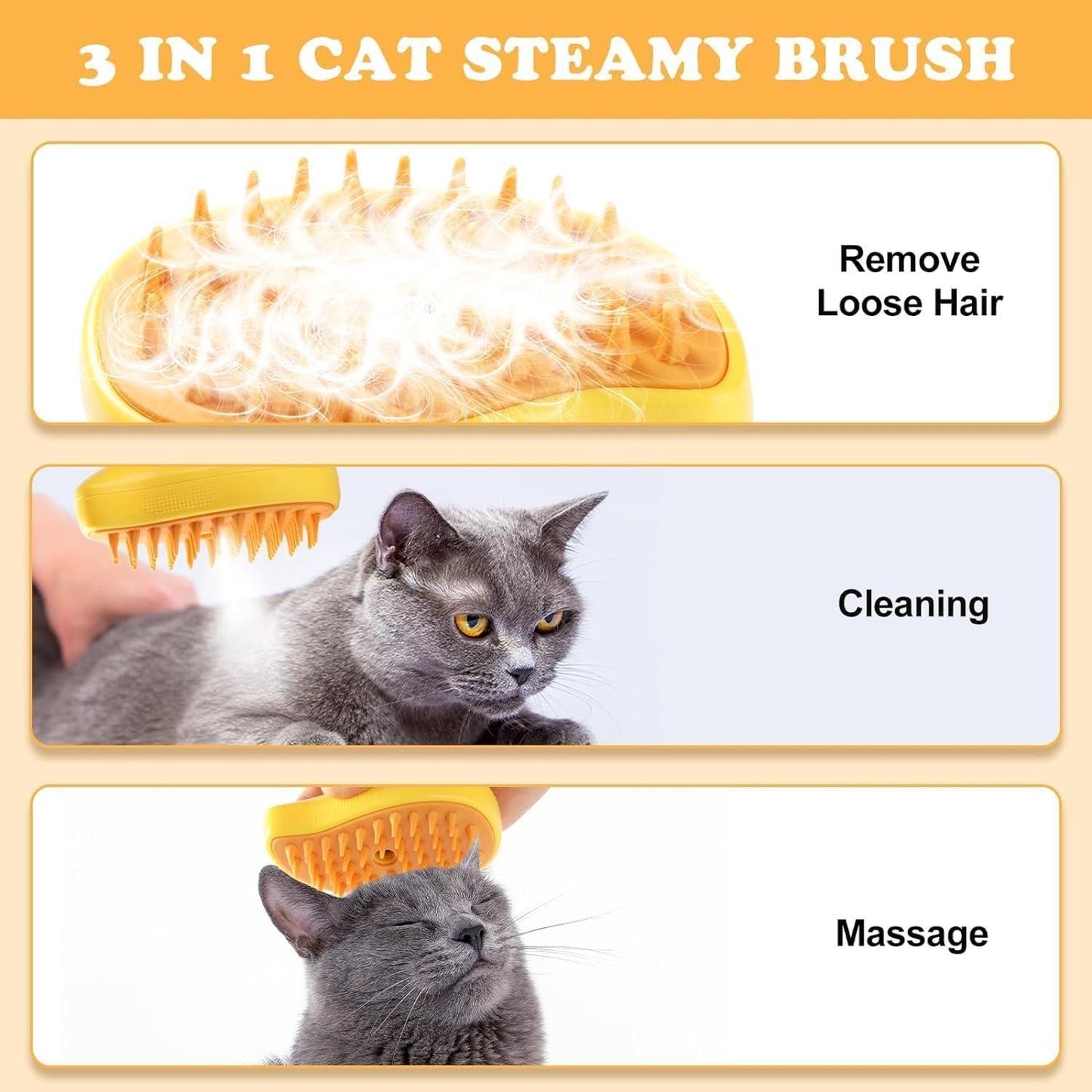 Steaming Pet Hairbrush - Your Pawfect World