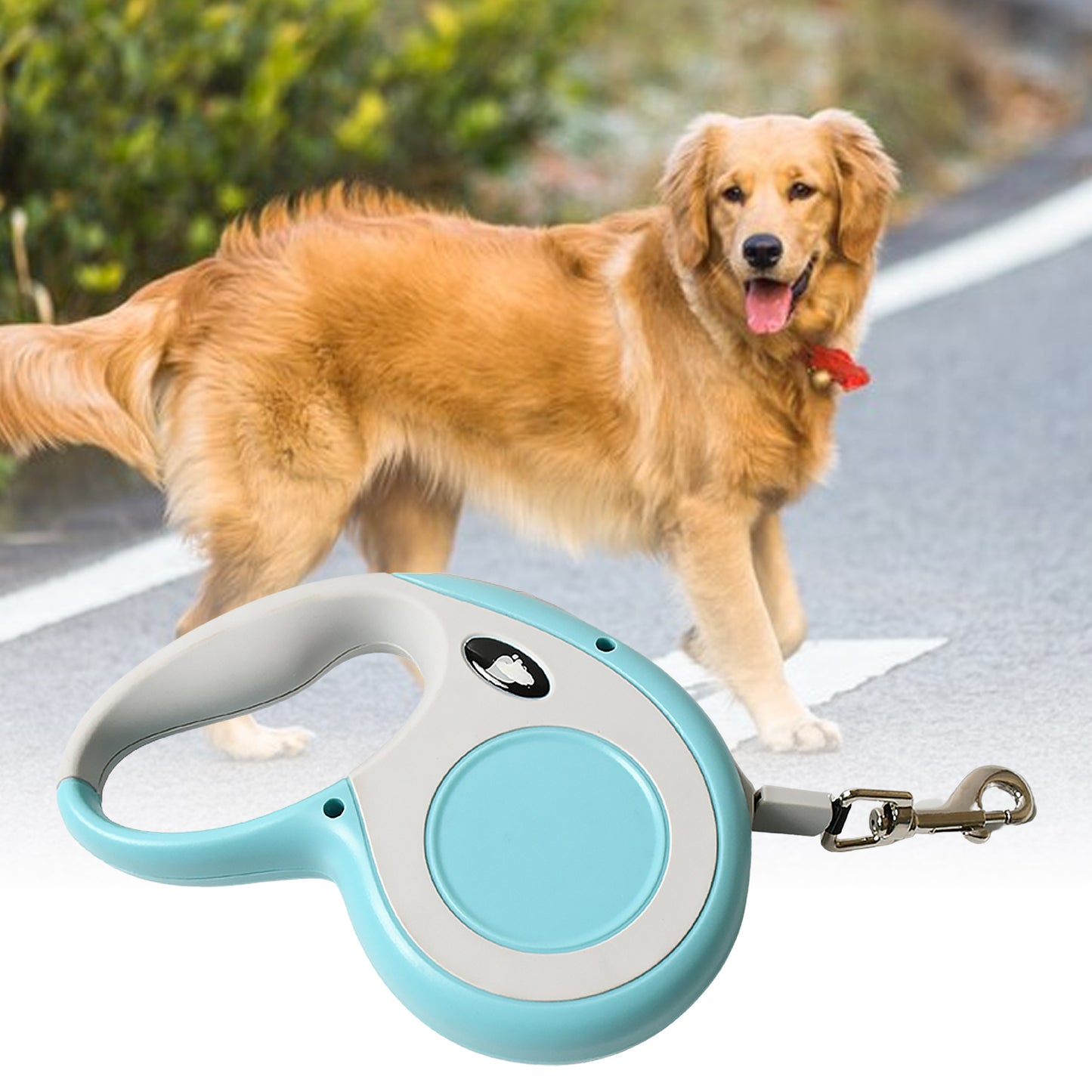 Retractable Dog Leash Pet Walking Leash With Anti-slip Handle Strong Nylon Tape Tangle-free One-handed One Button Lock  Release Suitable For Small  Medium Dog Or Cat 16.5 Ft (5 M)